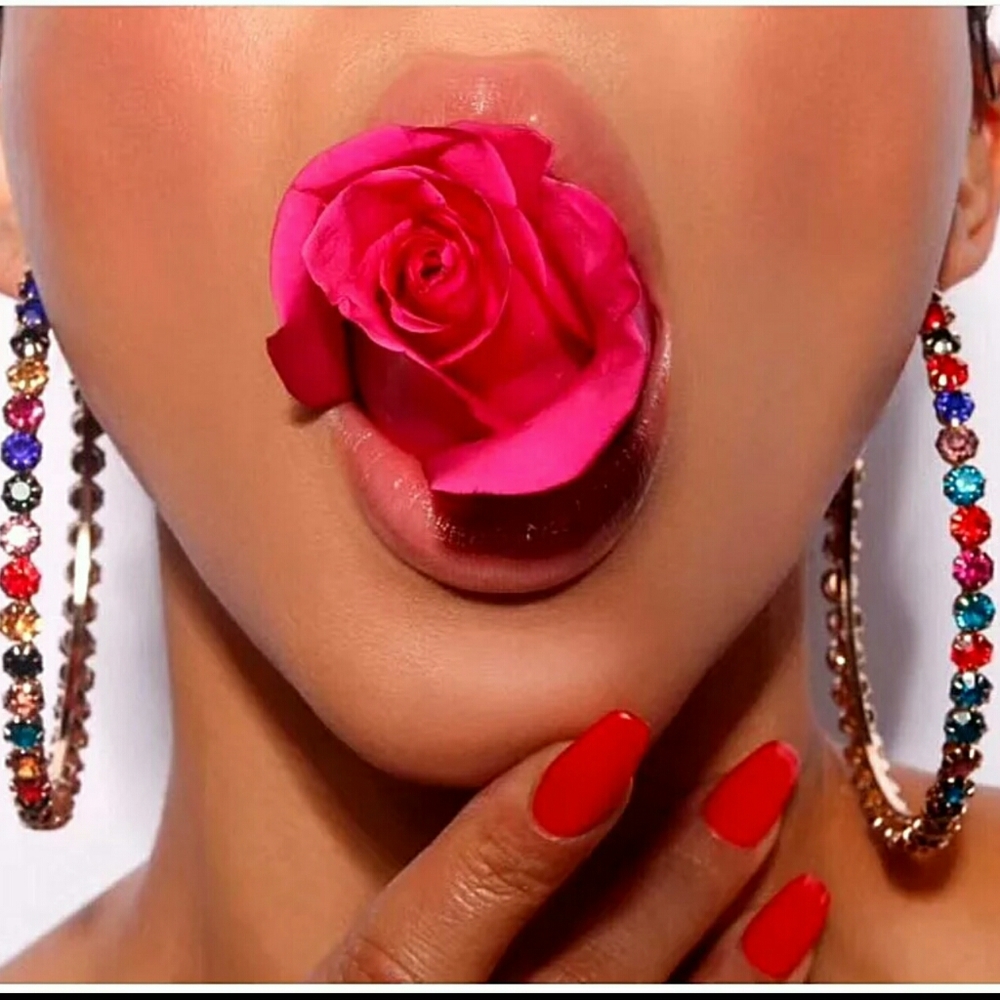Colorful Rhinestone Earrings - Picture 2 of 2